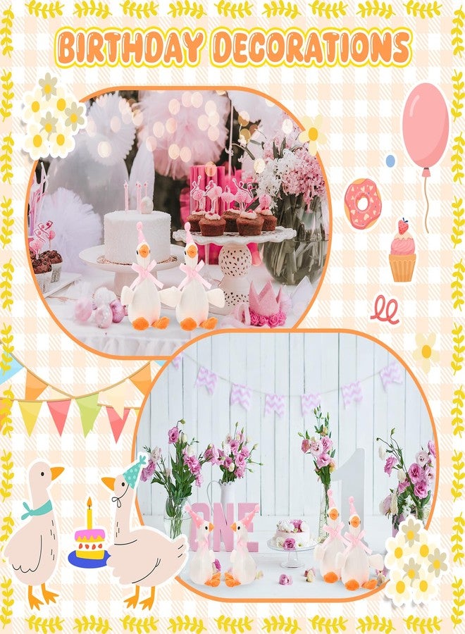 Vertintong 12 Pcs Silly Goose Plush Stuffed Animal Toy Birthday Decorations 8 inch One Silly Goose Baby Shower Party Favor Soft Duck Stuffed Animal with Birthday Hat for Girls Funny Party Supplies - Image 4